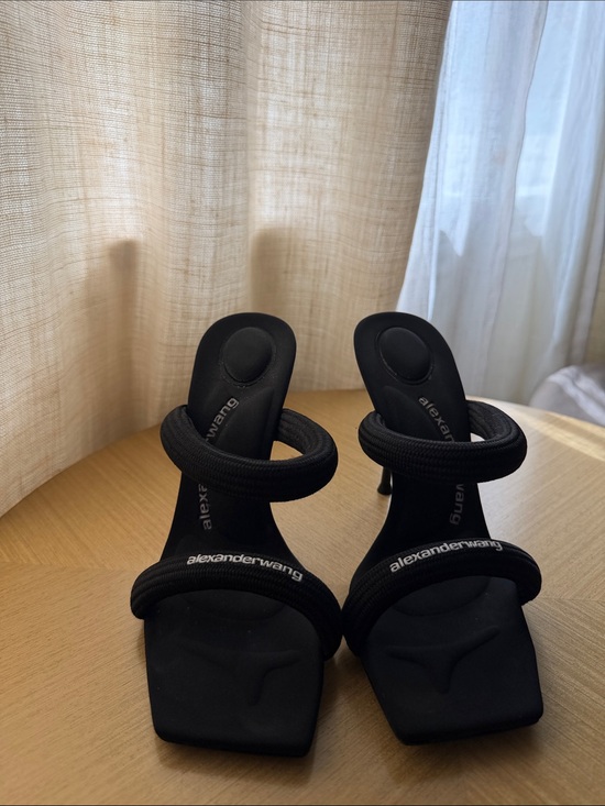 Alexander Wang Shoes - Alexander Wang Julie Tubular Webbing Sandal Black Padded Loop-Strap Mules